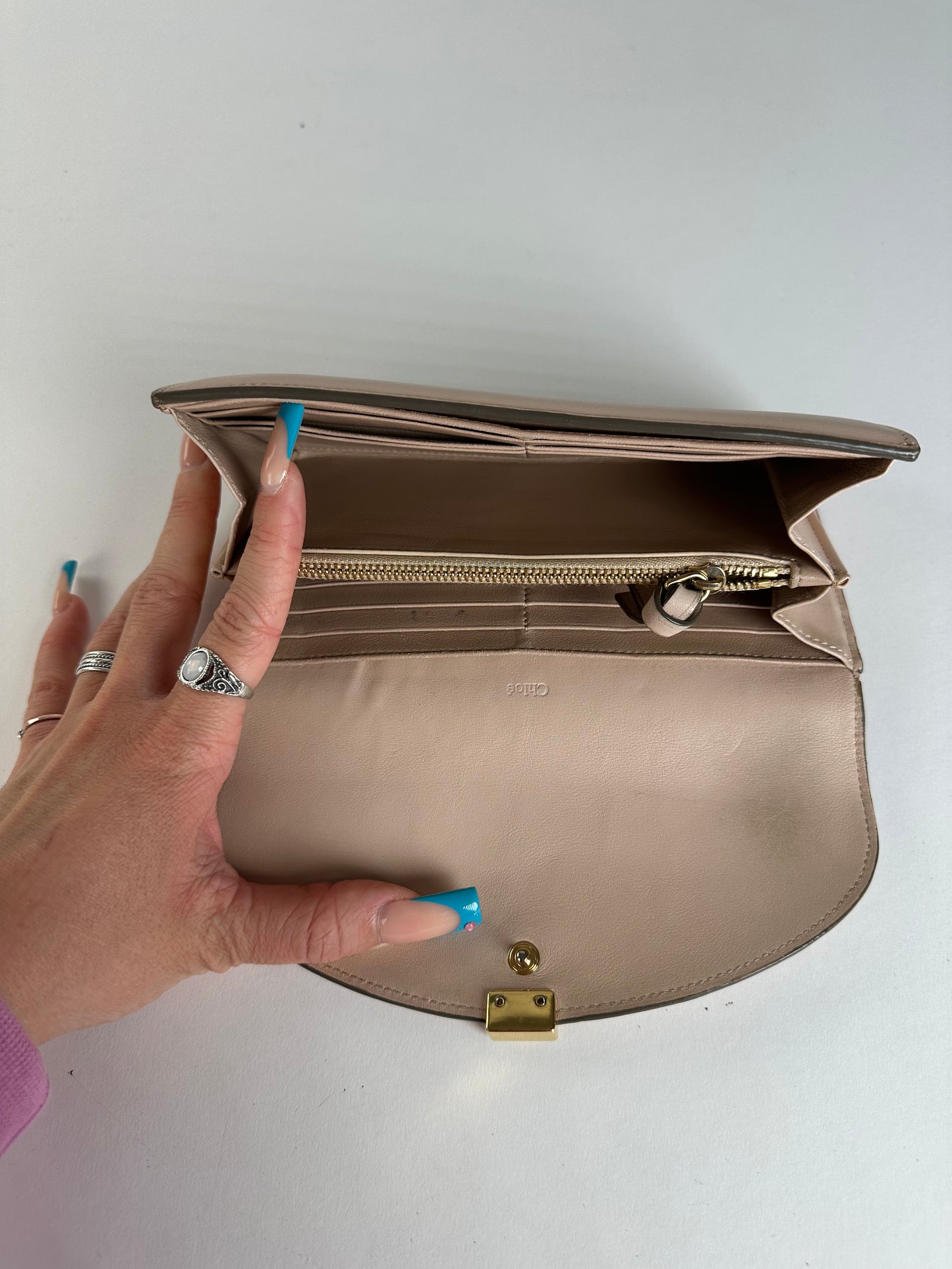 Vintage Chloe Grained Wallet Blush