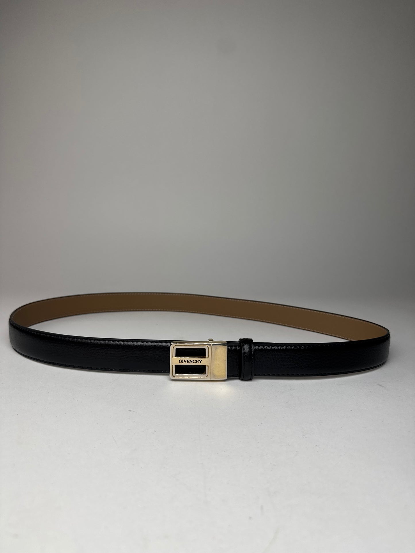 Vintage Givenchy Leather Belt Black