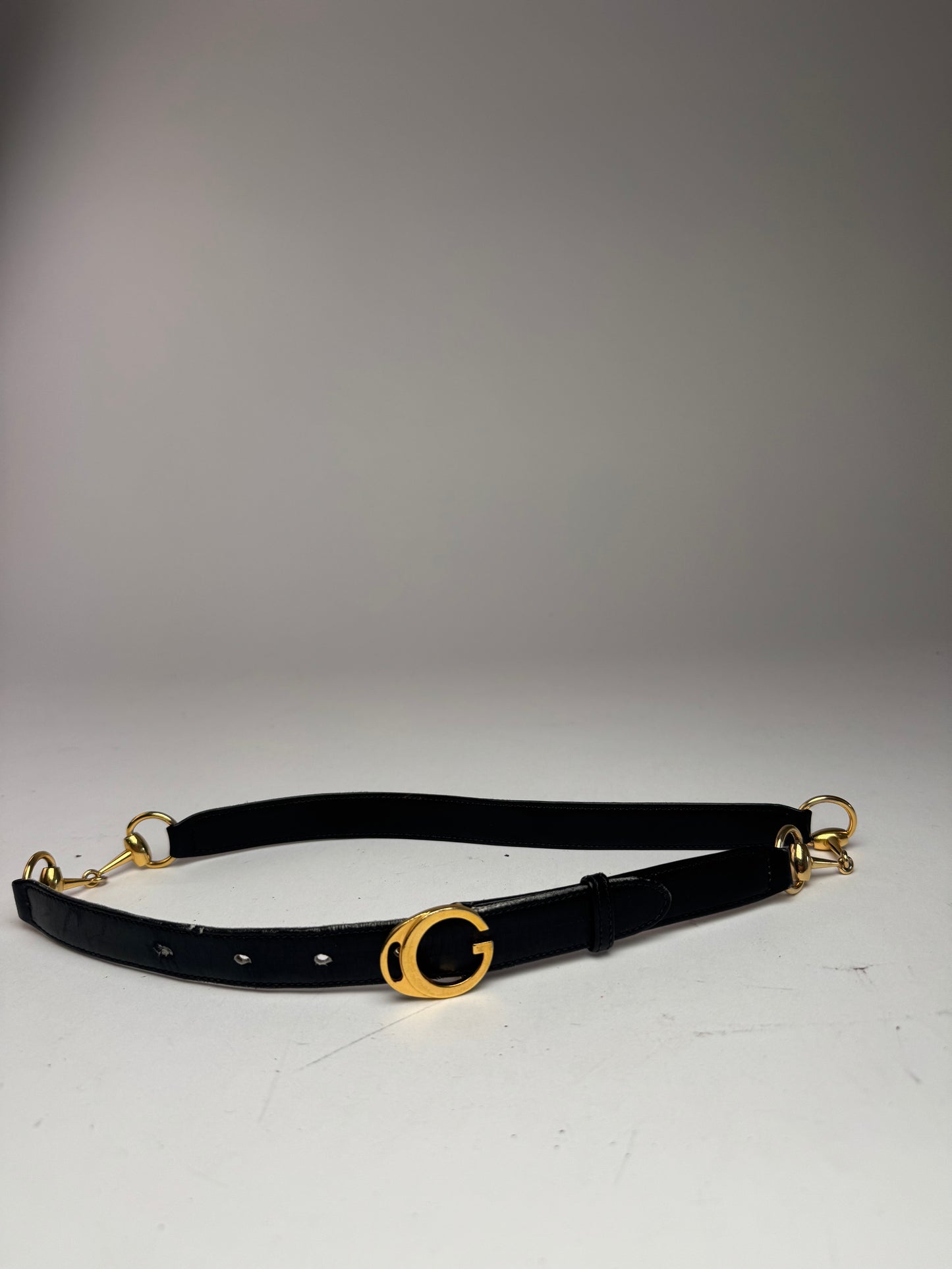 Vintage Gucci horsebit Leather Belt Black
