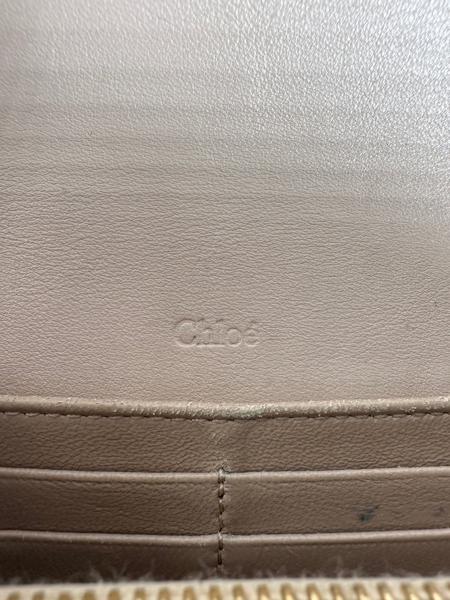 Vintage Chloe Grained Wallet Blush