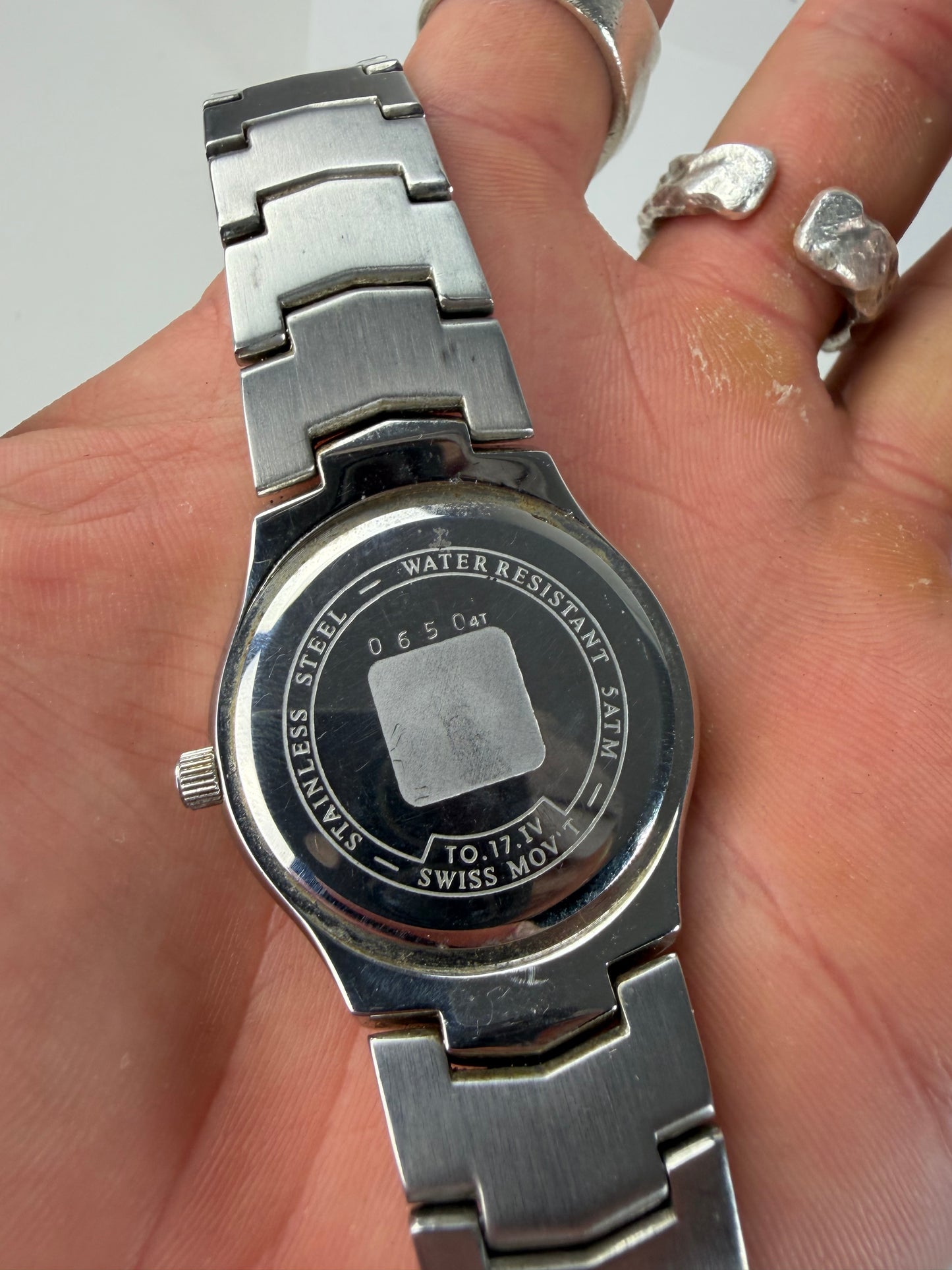 Vintage Givenchy Stainless Steel Bracelet Watch Silver Gold