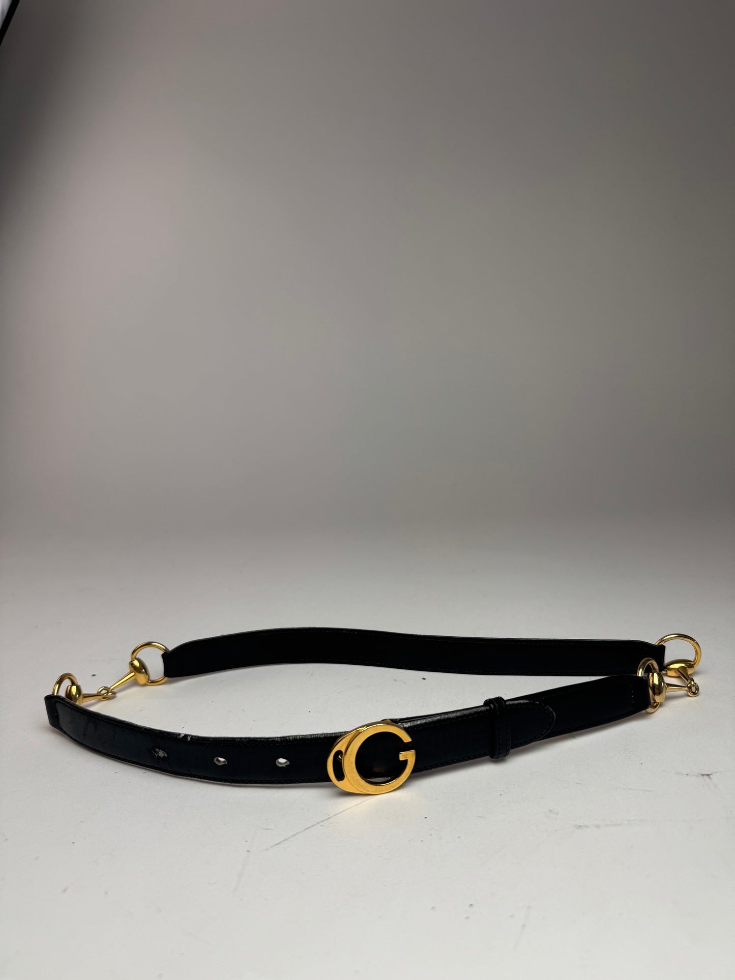 Vintage Gucci horsebit Leather Belt Black