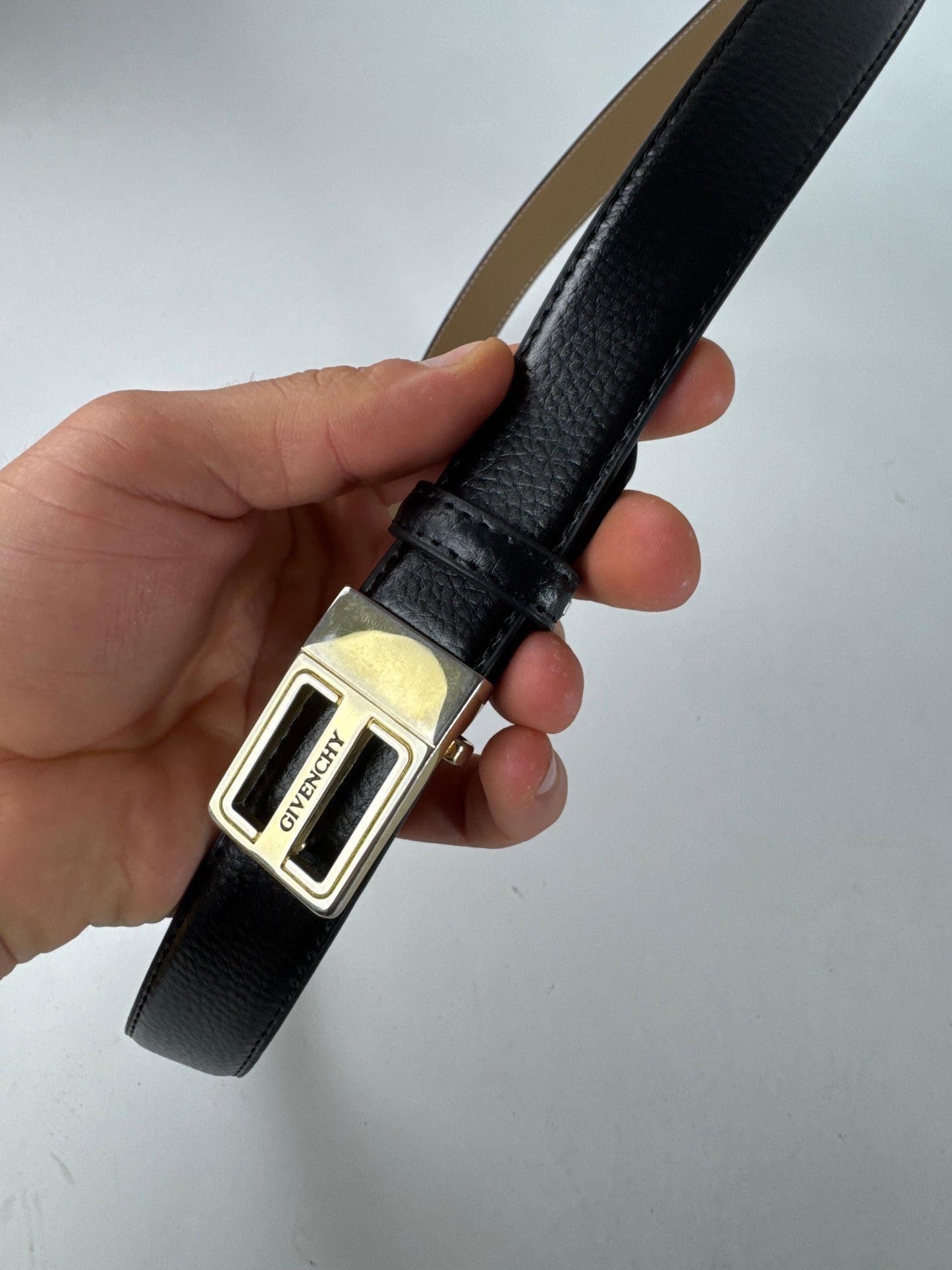 Vintage Givenchy Leather Belt Black
