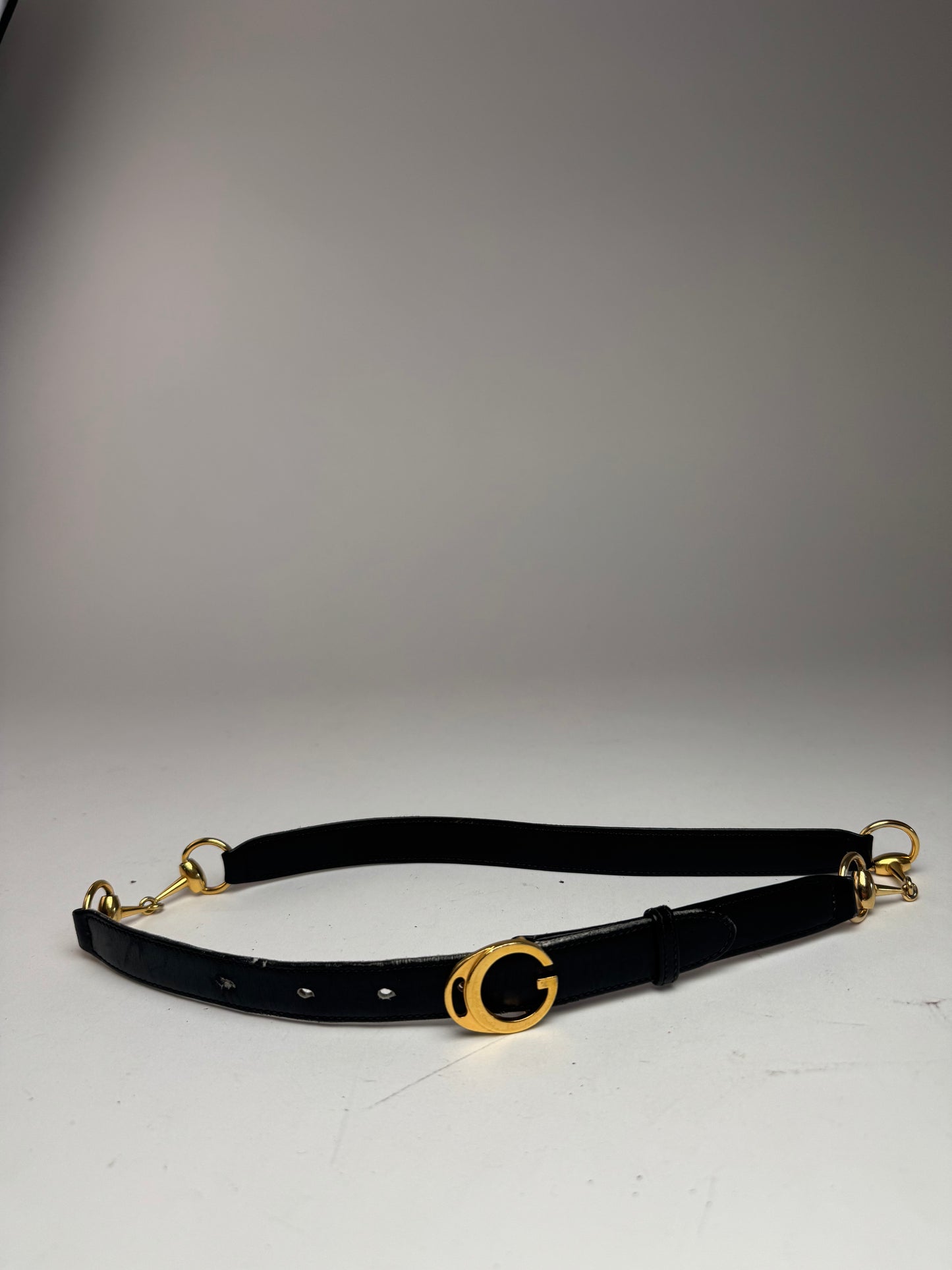 Vintage Gucci horsebit Leather Belt Black