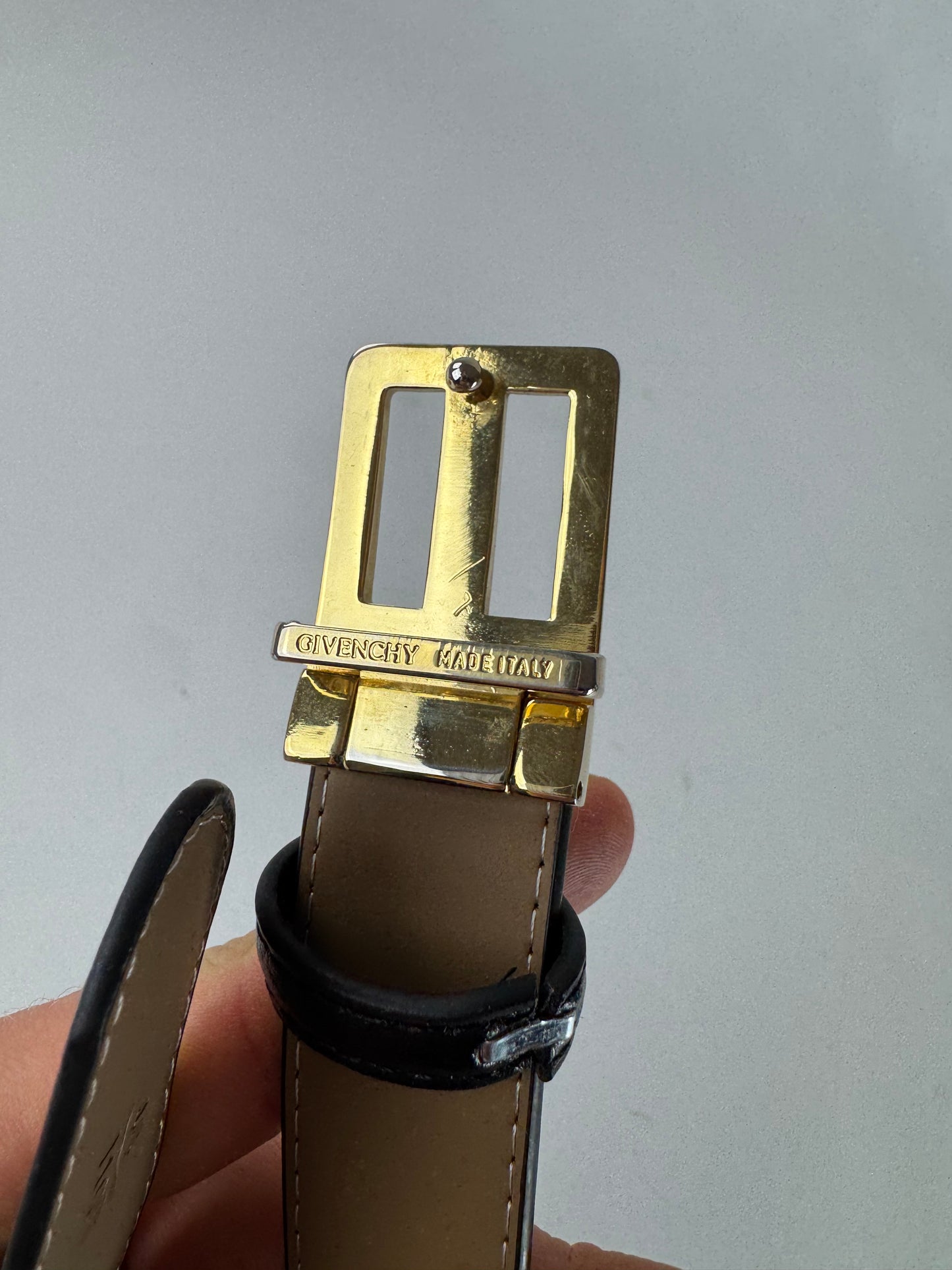Vintage Givenchy Leather Belt Black