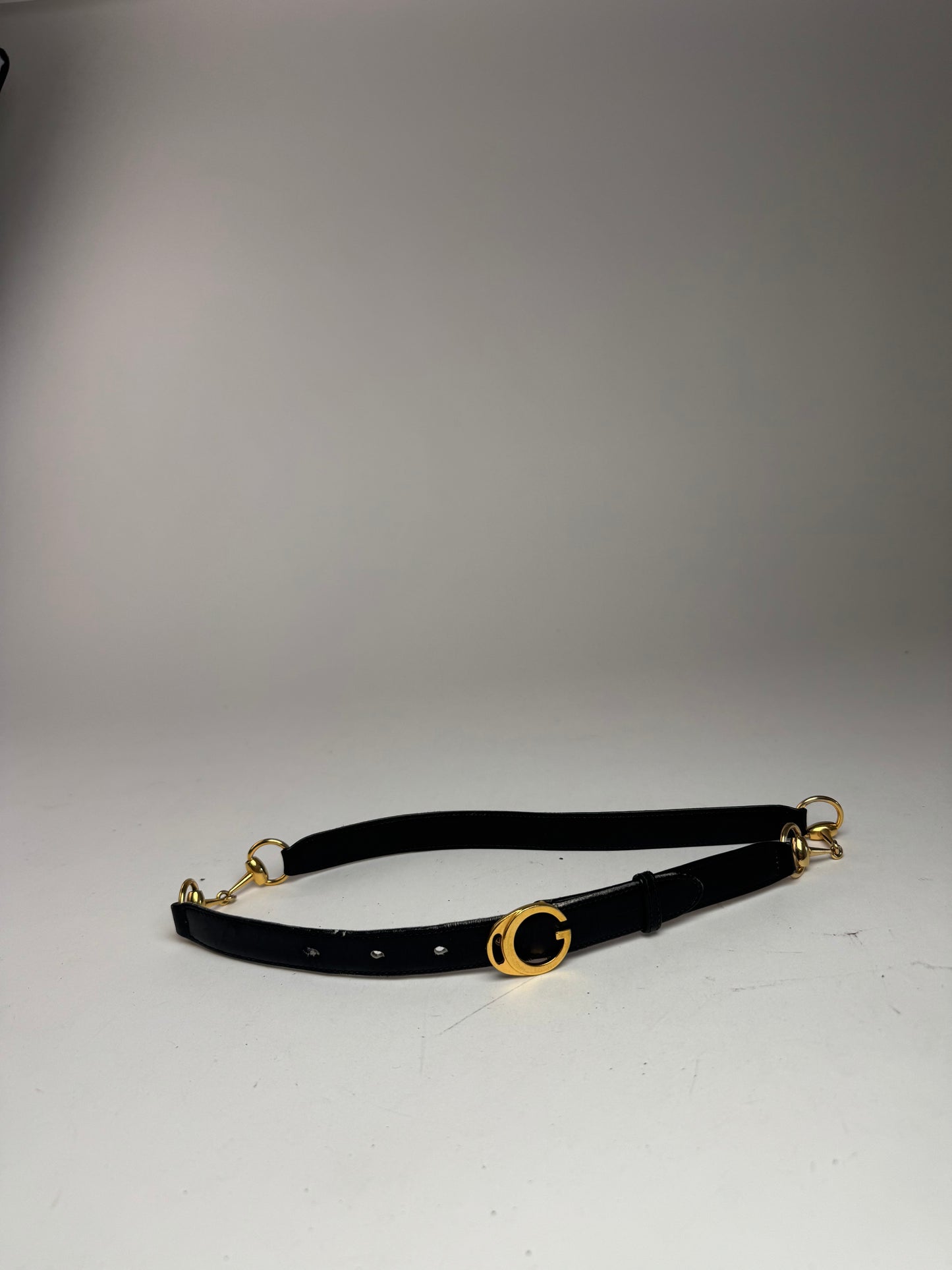 Vintage Gucci horsebit Leather Belt Black