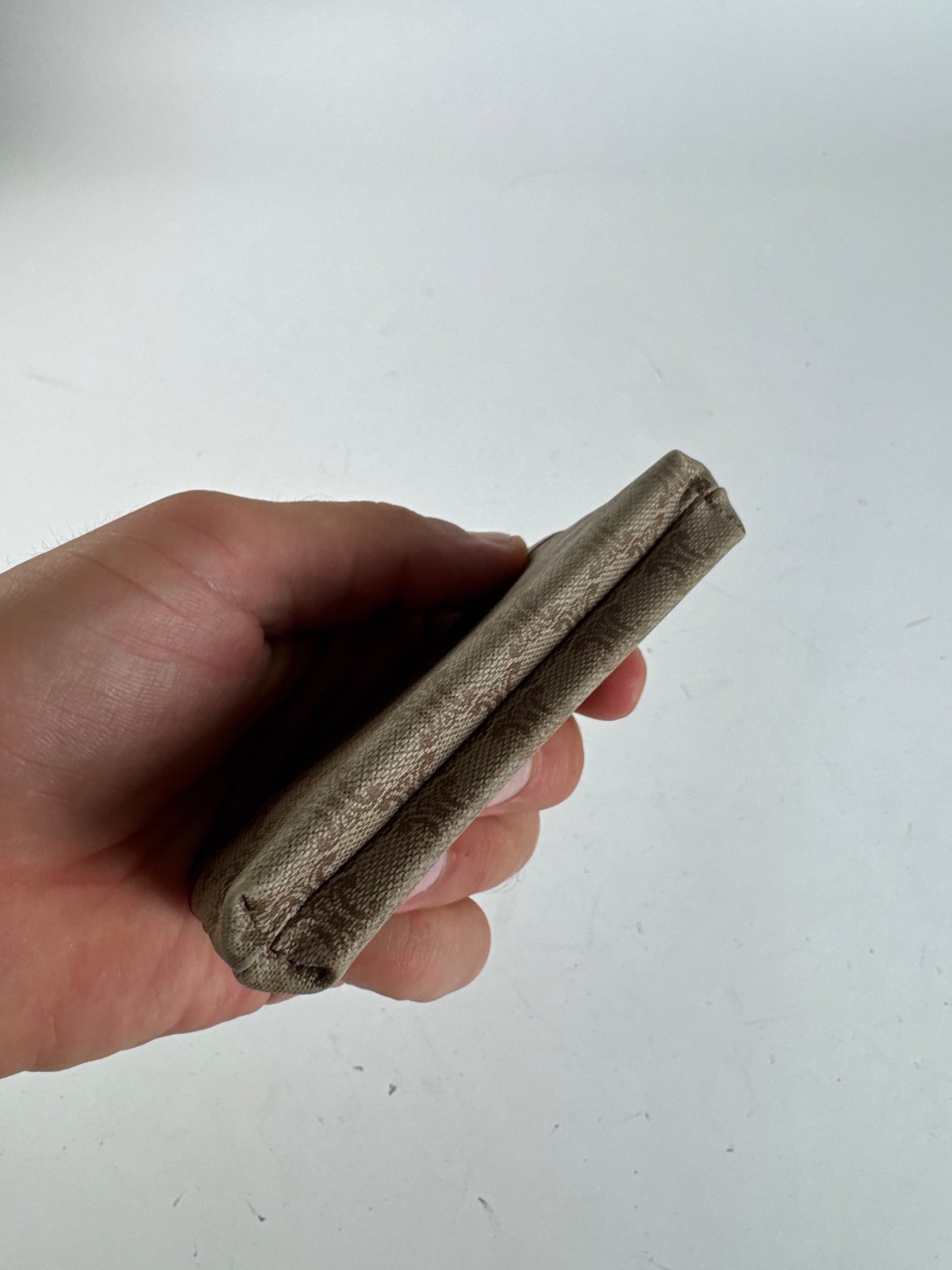 Vintage Celine Paris Leather Card holder beige brown Triomphe monogram