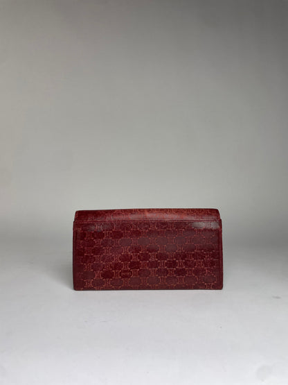 Vintage Celine Macadam Leather Bifold Wallet Late 1980s Burgundy