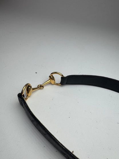 Vintage Gucci horsebit Leather Belt Black