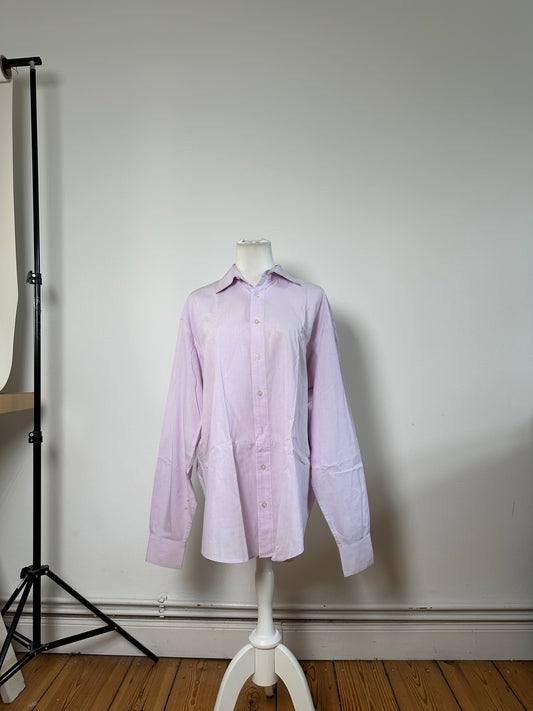 Vintage Yves Saint Laurent Men's Cotton Dress Shirt Light Purple XL