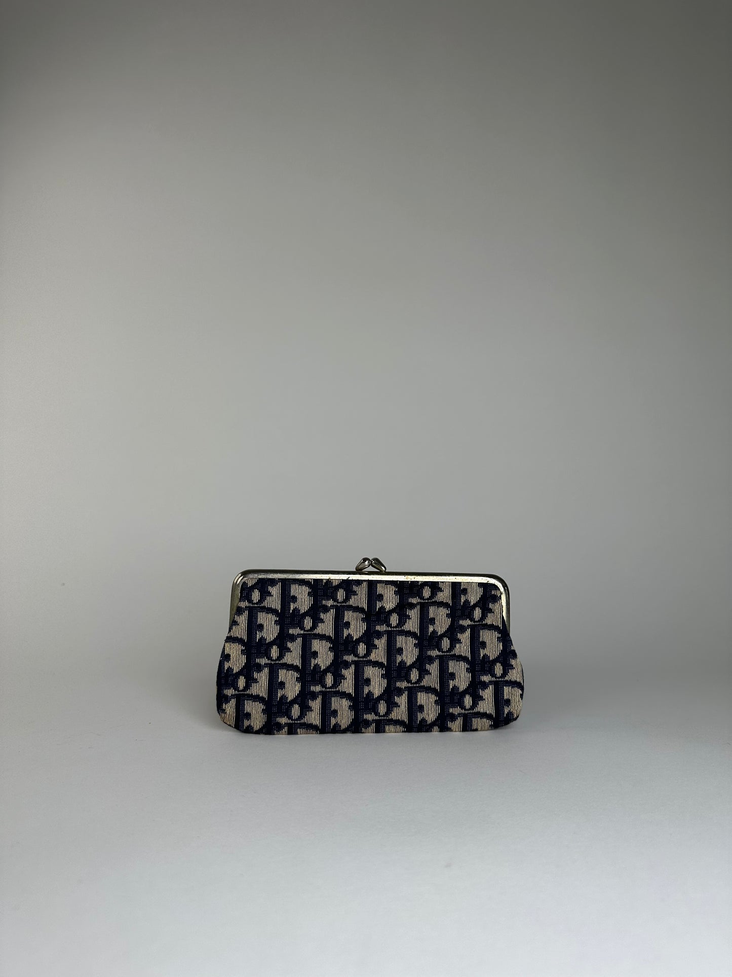Vintage Dior Oblique Clutch Wallet Beige