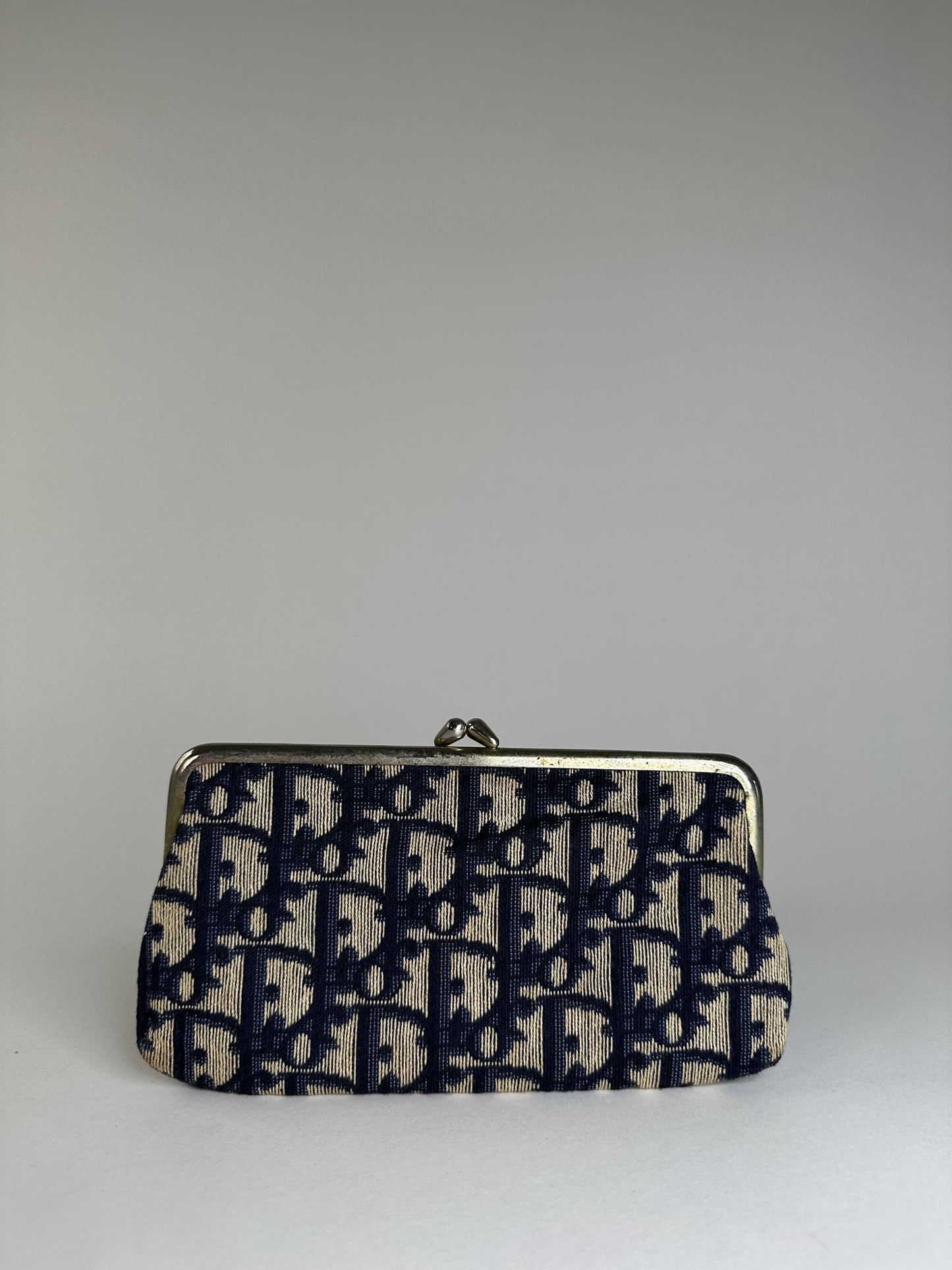 Vintage Dior Oblique Clutch Wallet Beige