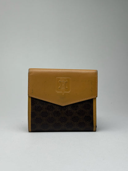 Vintage Celine Paris Leather Wallet yellow Brown