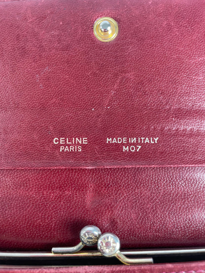 Vintage Celine Macadam Leather Bifold Wallet Late 1980s Burgundy