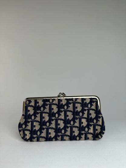 Vintage Dior Oblique Clutch Wallet Beige