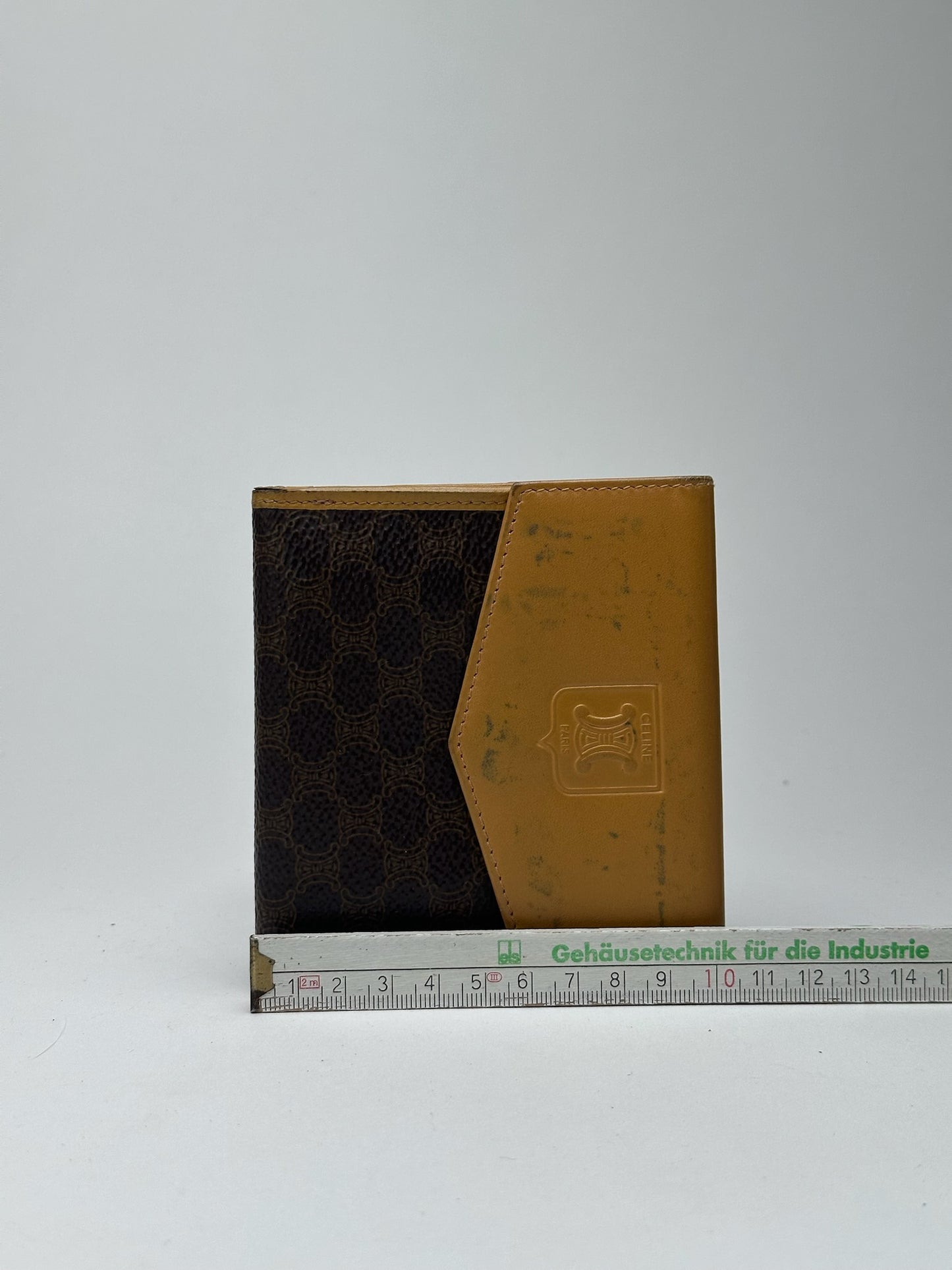 Vintage Celine Paris Leather Wallet yellow Brown