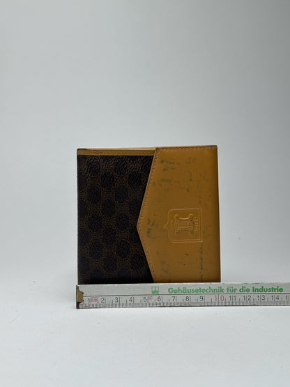 Vintage Celine Paris Leather Wallet yellow Brown