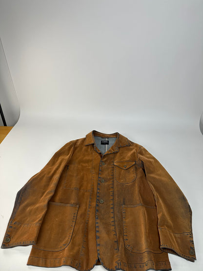 Vintage Kansai Yamammoto Fake Fur / Leather  Shirt / Jacket Brown L