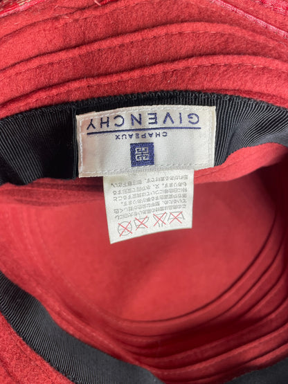 Vintage Givenchy Wool Hat Red
