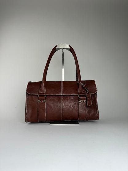 Vintage Kansai Yamamoto Grained Handbag Chestnut