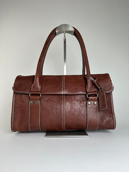 Vintage Kansai Yamamoto Grained Handbag Chestnut