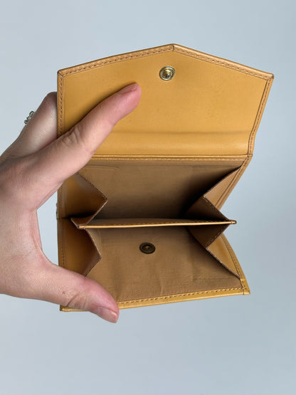 Vintage Celine Paris Leather Wallet yellow Brown