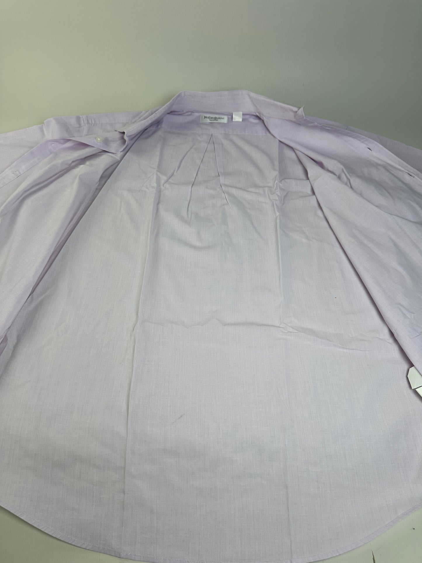 Vintage Yves Saint Laurent Men's Cotton Dress Shirt Light Purple XL