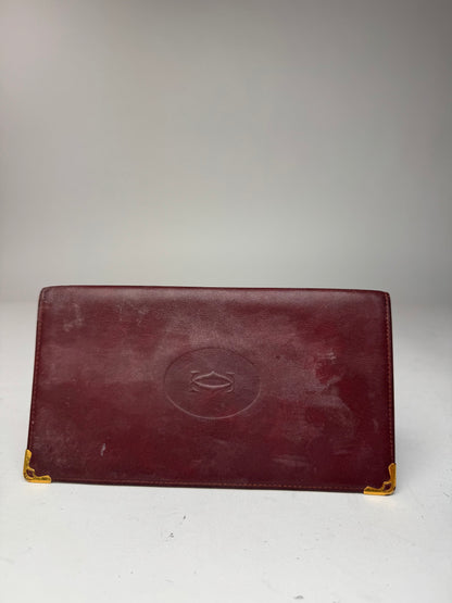 Vintage Cartier Leather Card a holder Burgundy