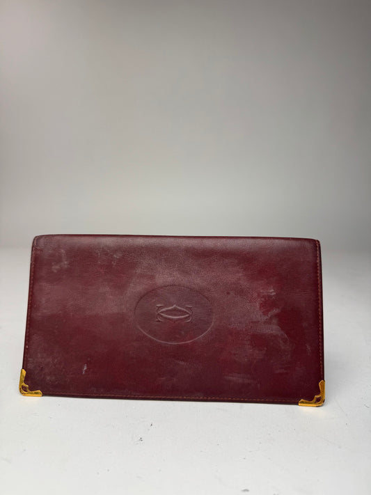 Vintage Cartier Leather Card a holder Burgundy