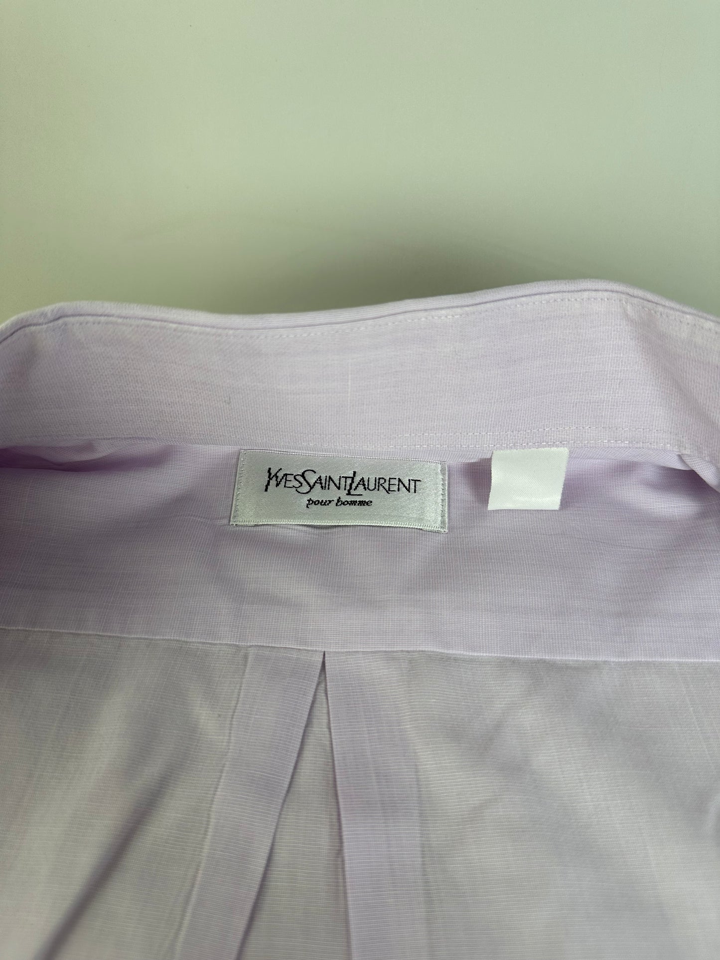 Vintage Yves Saint Laurent Men's Cotton Dress Shirt Light Purple XL