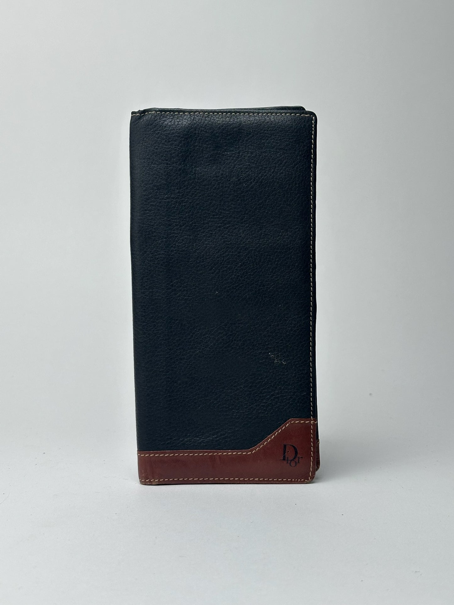 Vintage Dior Leather Card Holder Id Holder Black Brown