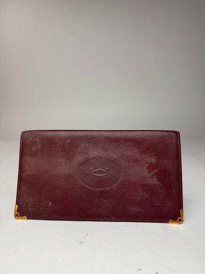 Vintage Cartier Leather Card a holder Burgundy