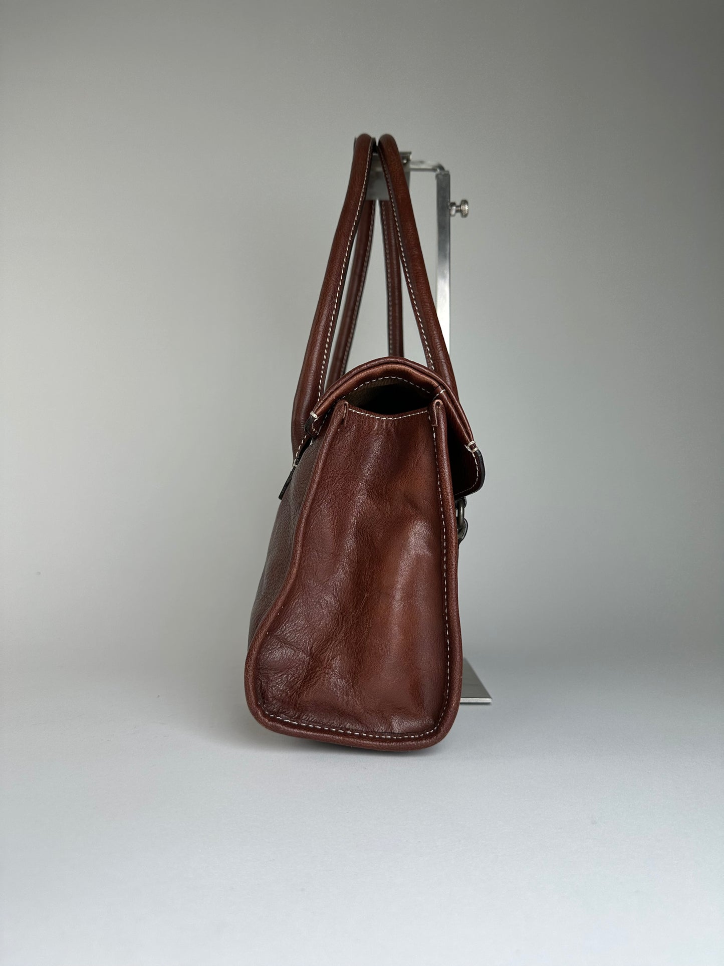 Vintage Kansai Yamamoto Grained Handbag Chestnut