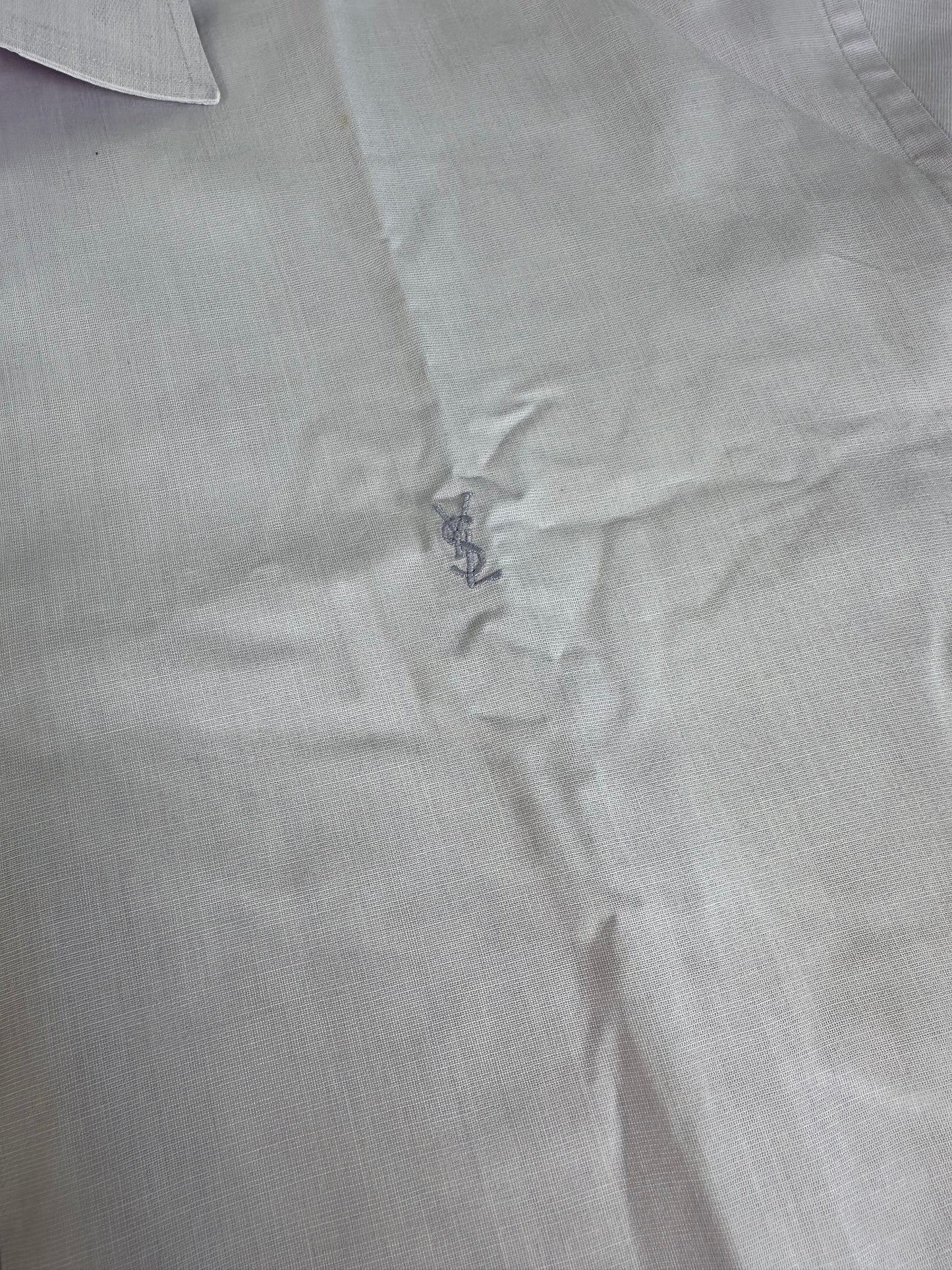 Vintage Yves Saint Laurent Men's Cotton Dress Shirt Light Purple XL