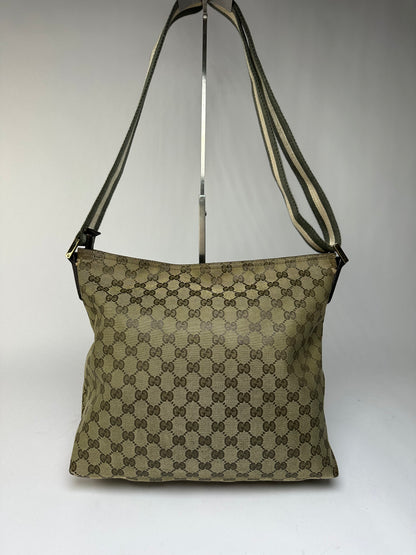 Vintage Gucci GG Supreme Hobo Bag Early 2000s Olive Brown