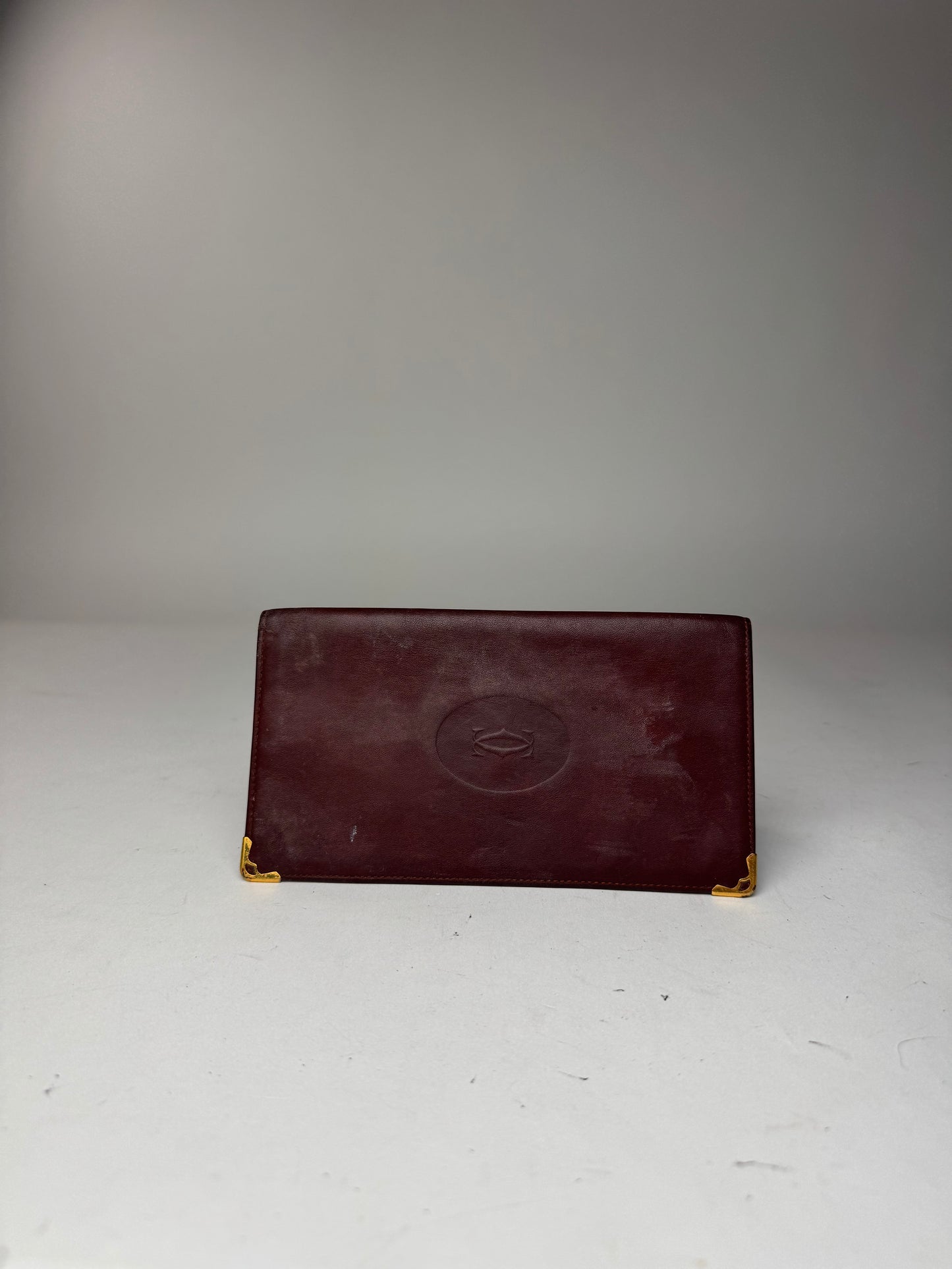 Vintage Cartier Leather Card a holder Burgundy
