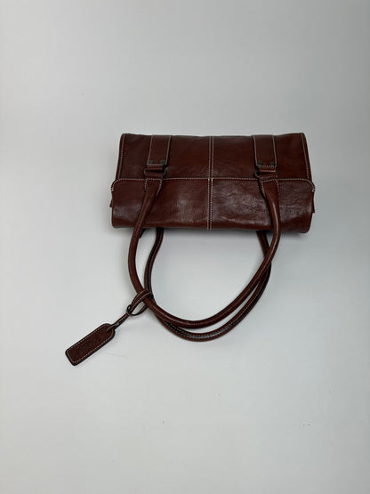Vintage Kansai Yamamoto Grained Handbag Chestnut