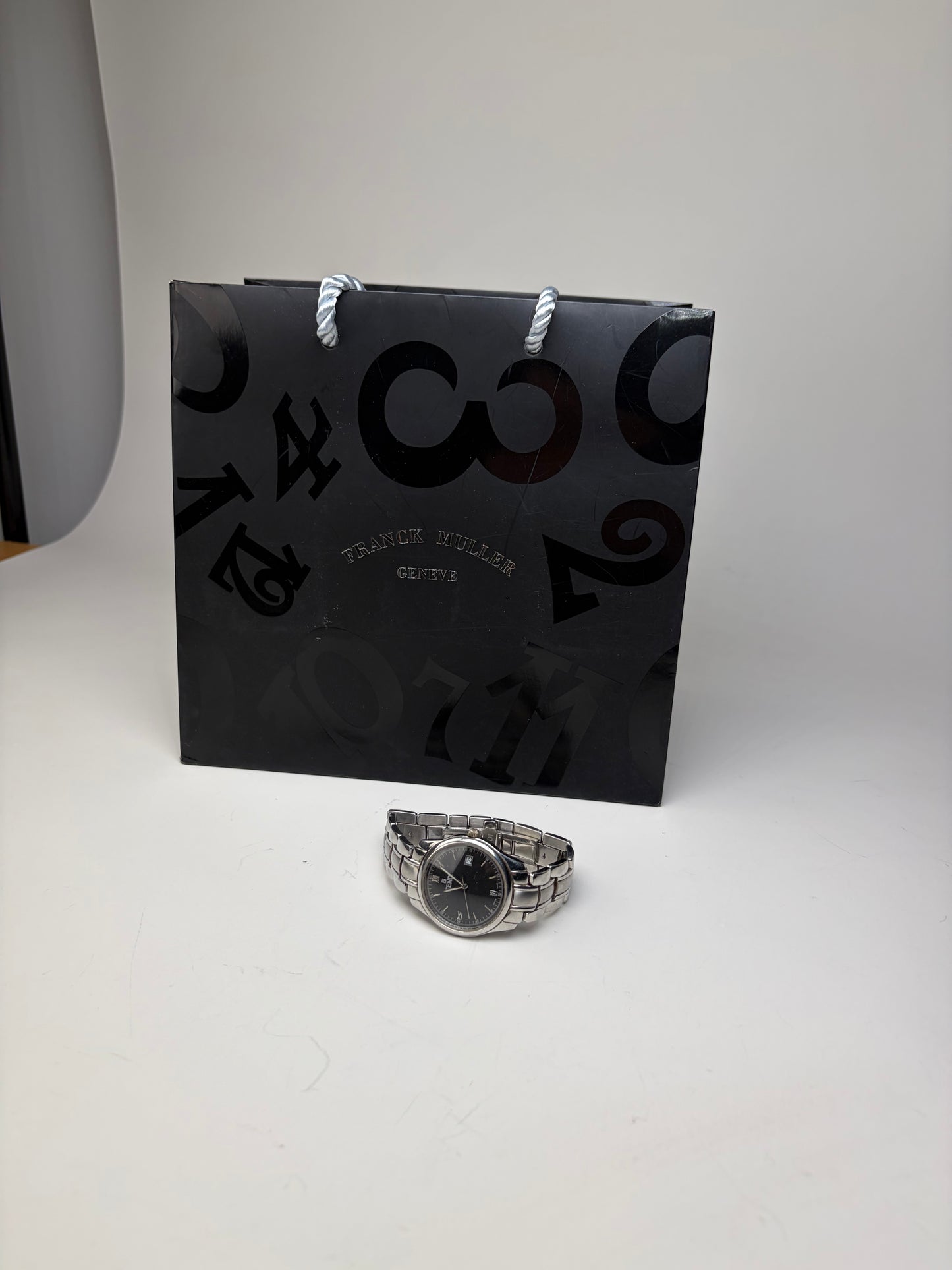 Vintage Fendi Stainless Steel Bracelet Watch Black Silver