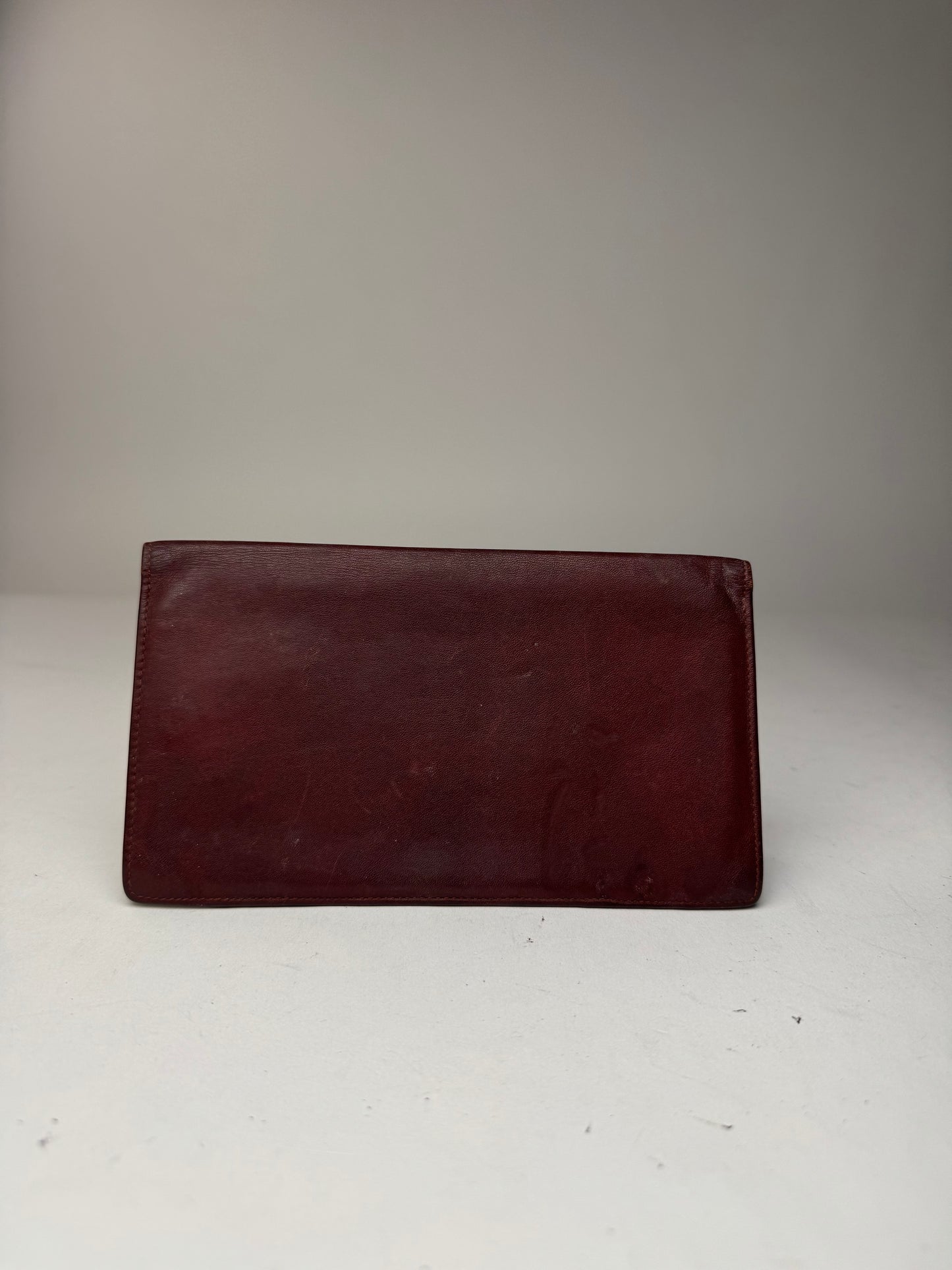 Vintage Cartier Leather Card a holder Burgundy