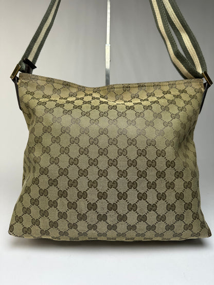 Vintage Gucci GG Supreme Hobo Bag Early 2000s Olive Brown