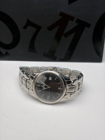 Vintage Fendi Stainless Steel Bracelet Watch Black Silver