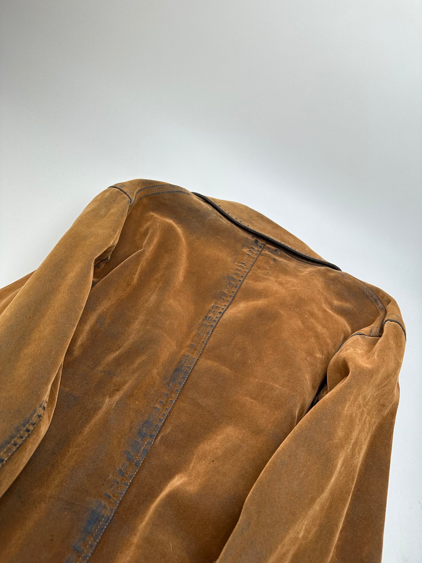 Vintage Kansai Yamammoto Fake Fur / Leather  Shirt / Jacket Brown L