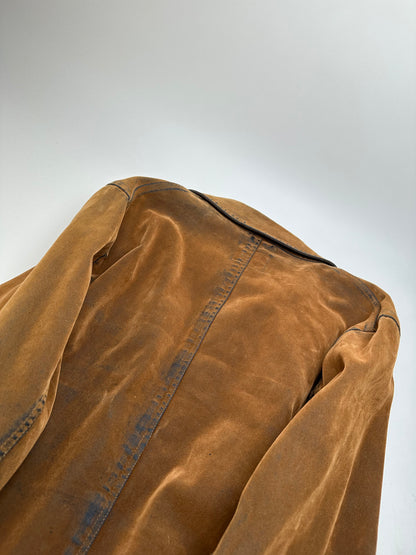 Vintage Kansai Yamammoto Fake Fur / Leather  Shirt / Jacket Brown L