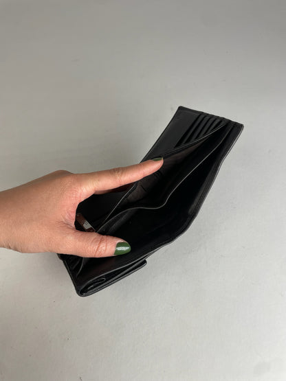 Vintage Gucci Monogram Leather canvas Wallet Brown Black