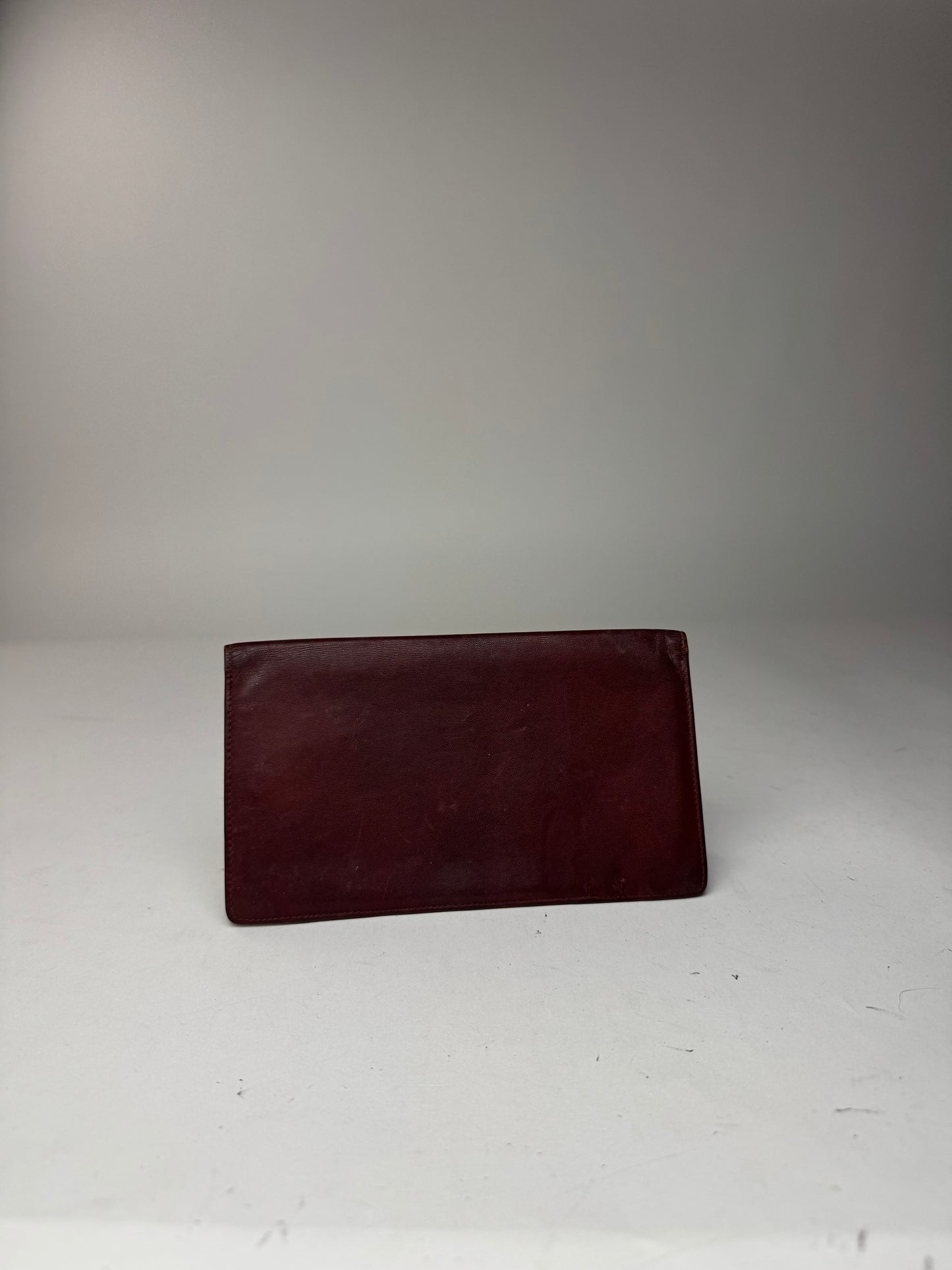Vintage Cartier Leather Card a holder Burgundy