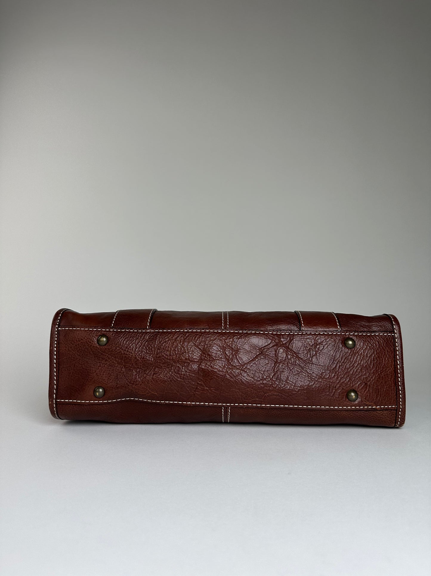 Vintage Kansai Yamamoto Grained Handbag Chestnut