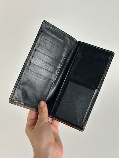 Vintage Dior Leather Card Holder Id Holder Black Brown