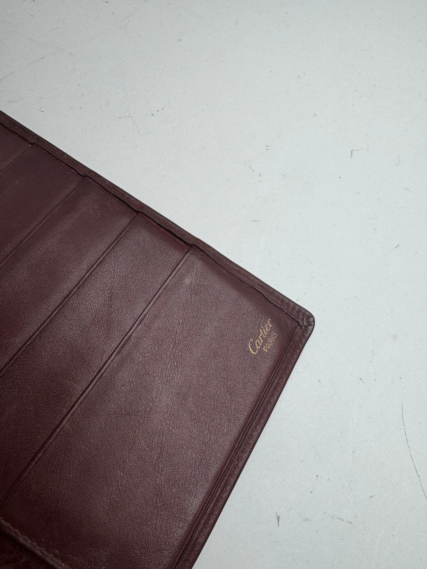 Vintage Cartier Leather Card a holder Burgundy