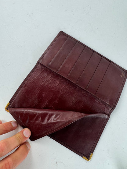Vintage Cartier Leather Card a holder Burgundy