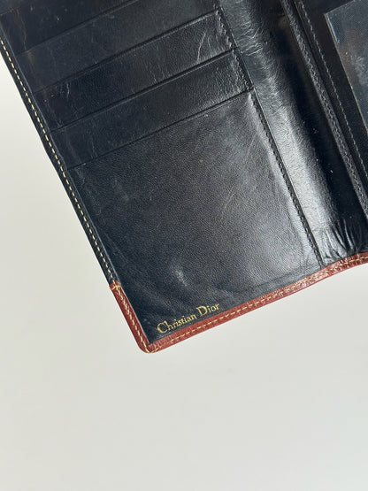 Vintage Dior Leather Card Holder Id Holder Black Brown